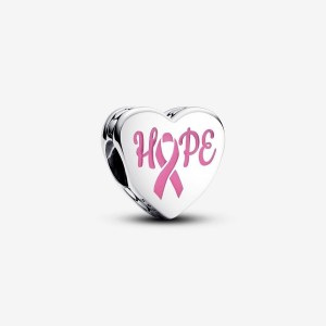 Pandora Hope heart sterling silver charm with pink enamel Silber | 973EKFXZB