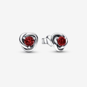 Pandora January Red Eternity Circle Stud Earrings Silber | 289SYGZOB