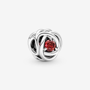 Pandora July True Red Eternity Circle Charm Silber | 036SWDYMG