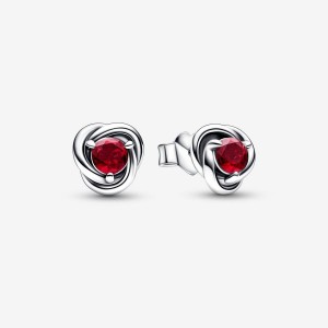 Pandora July True Red Eternity Circle Stud Earrings Silber | 039MEYBUZ
