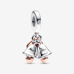 Pandora Just Married Wedding Bells Double Dangle Mehrfarbig | 743YVOAKZ