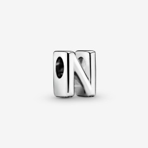 Pandora Letter N Alphabet Charm Silber | 539PQTKJH