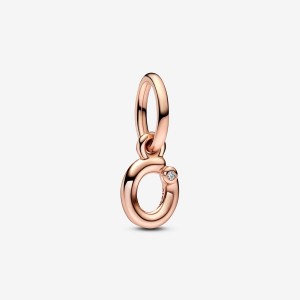 Pandora Letter O Script Alphabet Dangle Charm Rosa Gold | 267RUHGWT