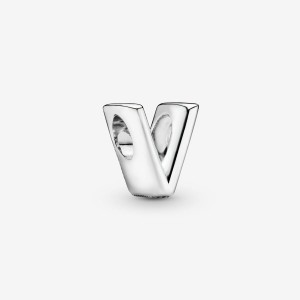 Pandora Letter V Alphabet Charm Silber | 473XELUWH