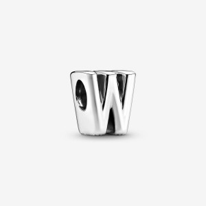 Pandora Letter W Alphabet Charm Silber | 352XOZKWR