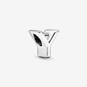 Pandora Letter Y Alphabet Charm Silber | 857DYIBMJ