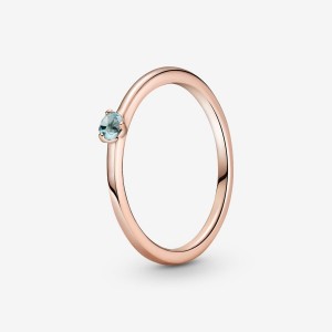 Pandora Light Blue Solitaire Ring Rosa Gold | 156ROUNIH