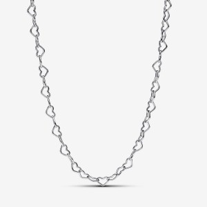 Pandora Linked Hearts Collier Necklace Silber | 582PSYWCF