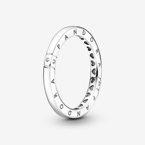 Pandora Logo & Hearts Ring Silber | 310BFZKVG