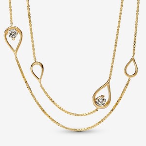Pandora Long Pendant Necklace 0.50 carat tw 14k Gold Gold | 830MEFCQK