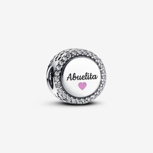 Pandora Love Abuelita Engravable Charm Silber | 647ROAXSF