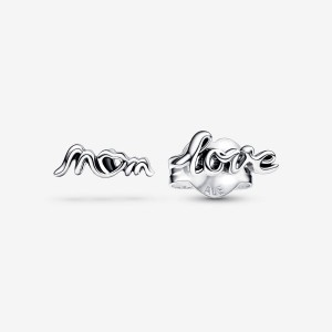 Pandora Love Mom Stud Earrings Silber | 746SFAKYB
