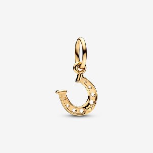 Pandora Lucky Horseshoe Dangle Charm Gold | 805RGBSLN