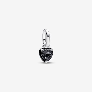 Pandora ME Black Chakra Heart Mini Dangle Charm Silber | 698FTQHDC