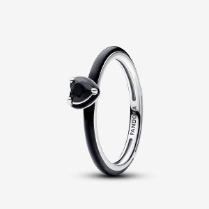 Pandora ME Black Chakra Heart Ring Silber | 842RBZWGS