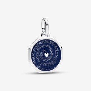 Pandora ME Galaxy Heart Medallion Charm Silber | 683HXFZTD