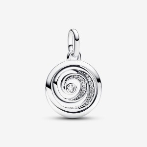 Pandora ME Gratitude Spiral Medallion Charm Silber | 821XQBFKY