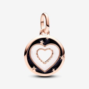 Pandora ME Hearts Medallion Charm Rosa Gold | 954CKYETH