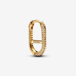 Pandora ME Pave Link Earring Gold | 345SRZEDP