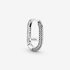 Pandora ME Pave Link Earring Silber | 095OBTQEX