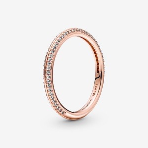 Pandora ME Pave Ring Rosa Gold | 762OQZECR