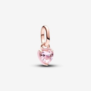 Pandora ME Pink Chakra Heart Mini Dangle Charm Rosa Gold | 065UGBNMK