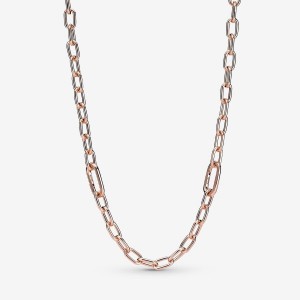 Pandora ME Small-Link Chain Necklace Rosa Gold | 397RZWIUO