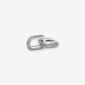 Pandora ME Styling Pave Double Link Silber | 508EQGCPS