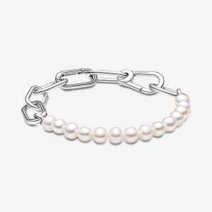 Pandora ME Treated Freshwater Cultured Pearl Bracelet Silber | 712OTWZEG