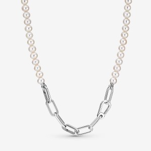 Pandora ME Treated Freshwater Cultured Pearl Necklace Silber | 329JANMLT