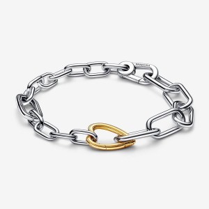 Pandora ME Two-tone Heart Openable Link Chain Bracelet Mehrfarbig | 936GVLIXY