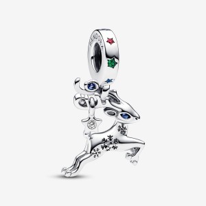Pandora Magical Christmas Reindeer Dangle Charm Silber | 948VFOMTC