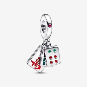Pandora Mahjong Triple Dangle Charm Silber | 452ZXIDCR