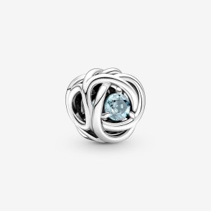 Pandora March Sea Aqua Blue Eternity Circle Charm Silber | 260DXLBGV