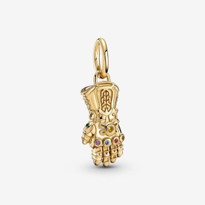 Pandora Marvel The Avengers Infinity Gauntlet Dangle Charm Gold | 653OVTLSF
