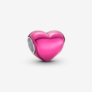 Pandora Metallic Pink Heart Charm Silber | 732VGOFKL