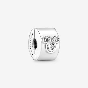 Pandora Mickey Mouse Clip Charm Silber | 279EQXVFY