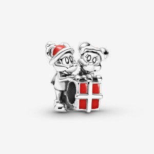 Pandora Mickey Mouse and Minnie Mouse Present Charm Silber | 289DAEKTR