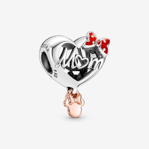 Pandora Minnie Mouse Mom Heart Charm Mehrfarbig | 761BXCSYI