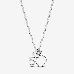 Pandora Minnie Mouse Silhouette Collier Necklace Silber | 279LDZUOW