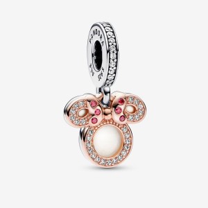 Pandora Minnie Mouse Silhouette 'Mom' Double Dangle Charm Mehrfarbig | 263BVWRNP