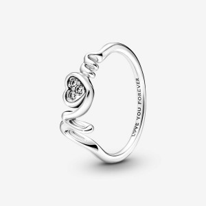 Pandora Mom Pave Heart Ring Silber | 763SJFLDY