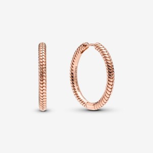 Pandora Moments Charm Hoop Earrings Rosa Gold | 927GSBJKC