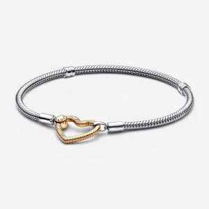 Pandora Moments Heart Closure Snake Chain Bracelet Mehrfarbig | 571UVQMYS