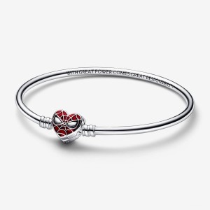 Pandora Moments Marvel Spider-Man Mask Clasp Bangle Silber | 289PLMSZY
