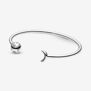 Pandora Moments Moon & Stars Open Bangle Silber | 789GNOXYB