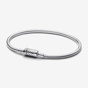 Pandora Moments Sliding Magnetic Clasp Snake Chain Bracelet Silber | 871KOUBGC