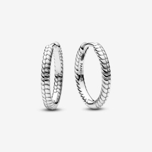 Pandora Moments Small Charm Hoop Earrings Silber | 205NHBDAL