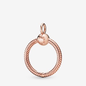Pandora Moments Small O Pendant Rosa Gold | 496WQRYGF