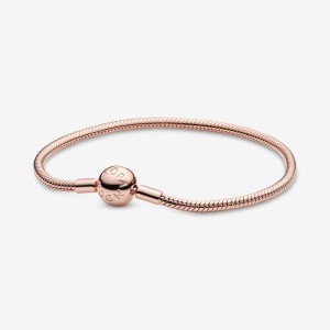 Pandora Moments Snake Chain Bracelet Rosa Gold | 812XMLKRU